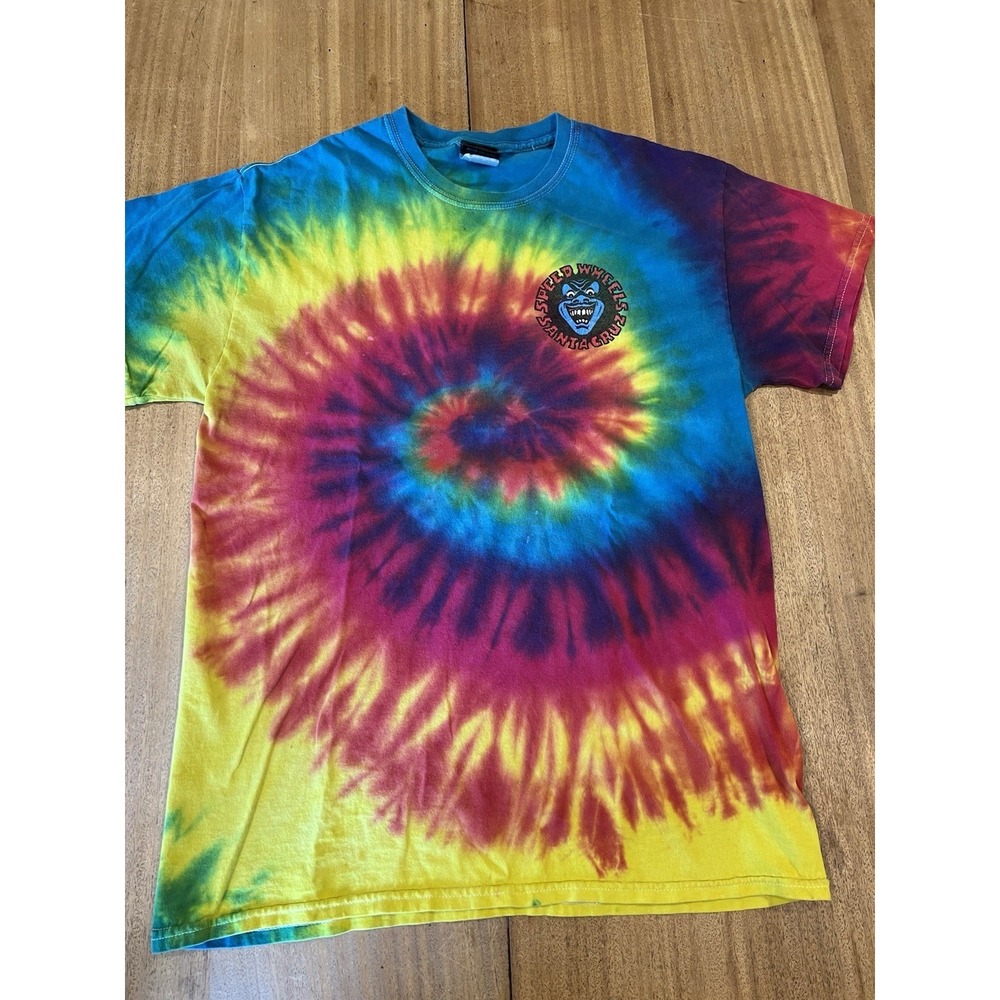 Santa Cruz Skateboards Screaming Hand Tie Dye Rainbow T Shirt Men's Size M